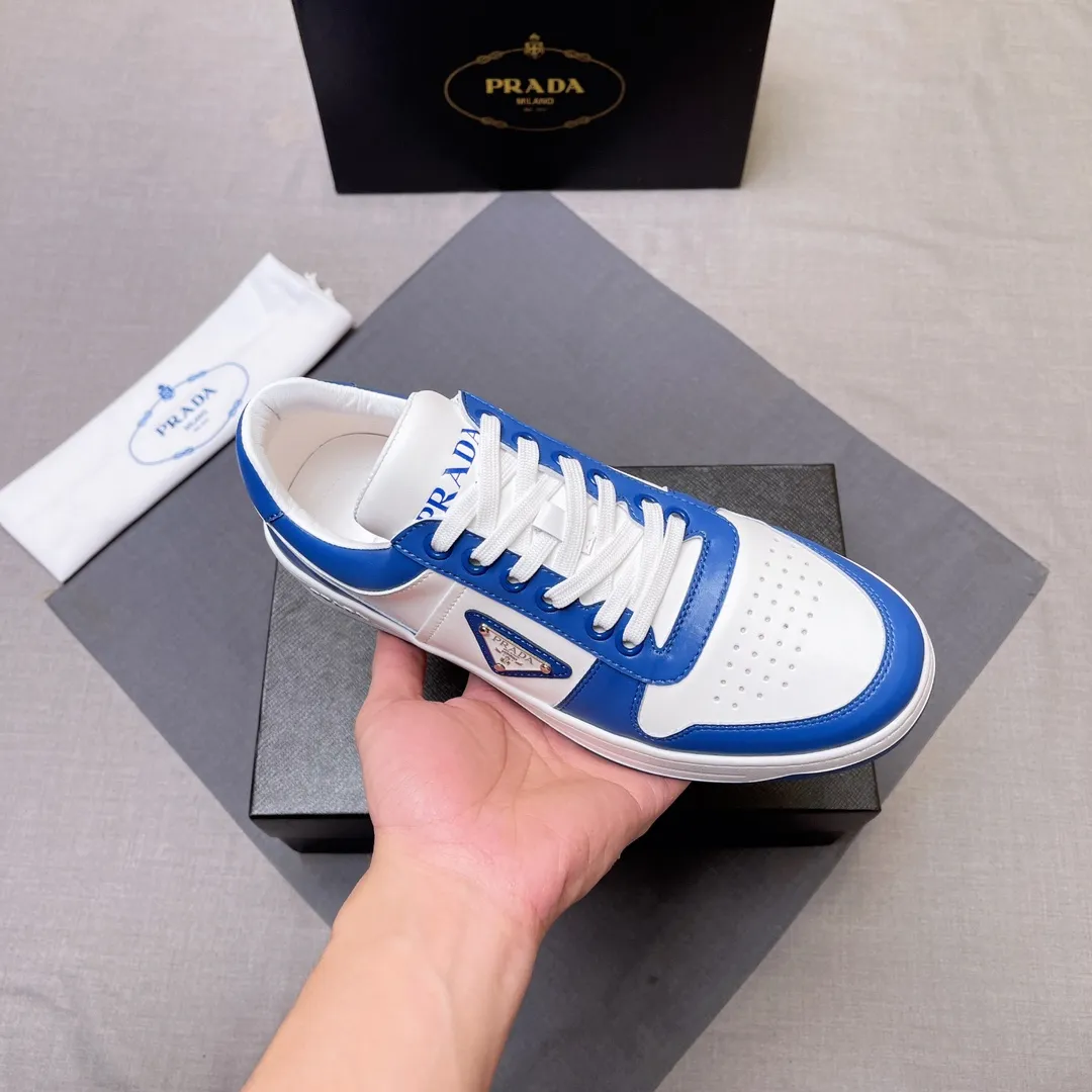 P380 Prada Prada's new men's leather sneakers, the highest version on the market, any comparison is welcome🆚! The original leather has excellent texture and is super high-end! Fetal sheep net lining imported from Italy, removable pad! Luxurious materials and fine workmanship, highly recommended! Code number 38-45 No. 058